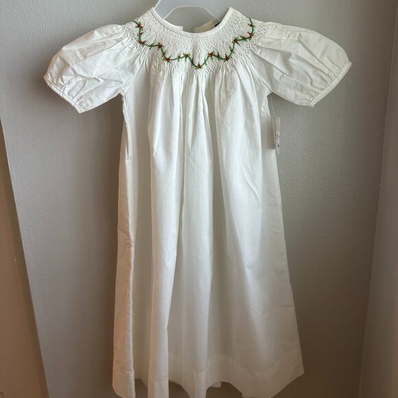 NWT Baby Sen smocked dress, christmas design size 9 months - Picture 1 of 4